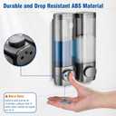 Shampoo and Conditioner Dispenser 2 Chamber No Drill, Shower Soap Pump Dispenser Wall Mounted, Body Wash Dispenser for Shower, Shower Gel Dispenser Shampoo Holder for Bathroom Accessories, Gungrey