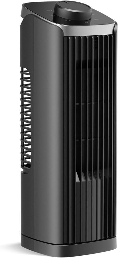 PNTCK Tower Fan for Bedroom, 13.1'' Quiet Desk Fan with 23ft/s, 3 Speeds, 70 Oscillating Fans with Knob Control, Portable Table Fans Bladeless Fan for Indoor Room, Home, Office, Desktop