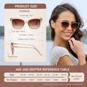 Bifocal Reading Sunglasses for Women Oversized Cat eye Fashion Sun Reader Spring Hinge Eyewear UV Protection