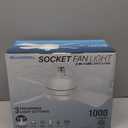 Bell+Howell Socket Breeze Modern Ceiling Fans with LED Lights, 10" LED E26/E27 Screw Base Mini Light Socket Fan with Cord for Bedroom, Living Room, Kitchen, Balcony (White)