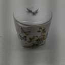 Avanti Linens - Covered Jar, Multipurpose Countertop Organizer, Ceramic Bathroom Decor (Butterfly Garden Collection), White