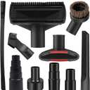10PCS Universal Vacuum Attachments Kit Wet Dry Plastic Vacuum Hose Adapter 1-1/4" Vacuum Cleaners Accessories with Horse Hair Brush Flexible Crevice Tool Adapter for Shop Vac Accessories (Black)