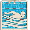 2 x Swimming Christmas Ornament 2025  Wooden & Acrylic Swimmer Ornaments for Xmas Tree - Sporty Gift for Boys, Girls, Coaches, Athletes & Swim Lovers