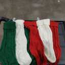 Hommtina Christmas Stockings, Personalized Christmas Stockings 18 Inches Large Size Cable Knitted Stocking Gifts (6pcs White/Red/Green)