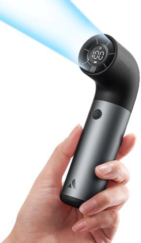 Aecooly Portable Handheld Fan, Powerful Turbo Mini Fan, 19000 RPM High Speed Aero Pro, 15H Max Cooling Time, 6 Speeds Aluminum Case, Pocket Rechargeable Personal Small Travel GIfts for Women Men -Grey