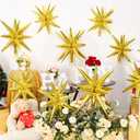 9Pcs Gold Star Balloons, Large Explosion Star Foil Balloons, Metallic Gold Mylar Spike Balloon for Birthday Wedding Anniversary New Year Christmas Graduation Party, 3 Pcs 27Inch & 6 Pcs 22Inch