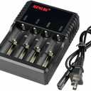 4 Slot Battery Charger Four-Slot Universal Charger Charging for 3.7v Lithium Rechargeable Batteries Compatible 18650 26650 14500 16340 RCR123A 10440 17670 18490 17500 17335 Lithium Battery