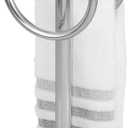 mDesign Steel Towel Rack Holder Stand with 2 Hanging Rings for Bathroom Vanity Countertops - Space Saving Hand Towel Holder - Hyde Collection - Chrome