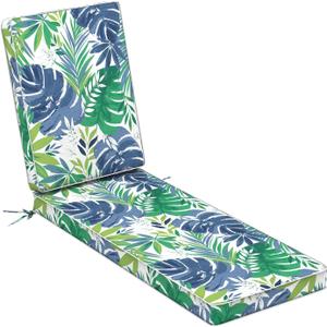 LVTXIII Outdoor Chaise Lounge Cushion, 72 x 21 x 3 Inch Patio Water-Repellent Lounge Chair Seat Cushions for Garden, Furniture, Home Decor, Islamorada Blue Green