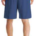 Aolesy Men's Basketball Shorts 7"/9" Athletic Gym Shorts with Zipper Pockets Lightweigh Quick Dry Mesh Workout Shorts (Blue, L)