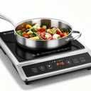 AMZCHEF 1800W Induction Cooktop Commercial: Large 8" Heating Coil Induction Burner with 20 Power & Temperature Levels, Induction Hot Plate with 4 Smart Functions, Induction Stove for Home & Commercial