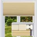 Cordless Cellular Shades, No Drill No Tools Honeycomb Window Blinds, Blackout Light Blocking Cellular Shades for Window, Thermal Insulation Blinds, Easy to Install, Light Cream 40"W x 48"H