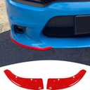 for Charger Front Bumper Lip Splitter Protector Cover Trim for 2015-2023 Dodge Charger Red Exterior Accessories 2pcs, Not for SXT/Widebody