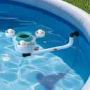 Floating Pool Skimmer for Above Ground Pools, Tri-Float Skimmer with Removable Basket - Easy Install Above Ground Pool Accessories, Universal Pool Cleaning Accesorios para Piscina