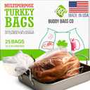 Buddy Bags Co Multipurpose Turkey Oven Bags - Made in USA - 19" x 24.5" - 25 Pack