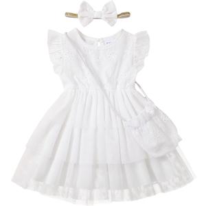 Baby Girl Flower Dress Summer Toddler Dresses Princess Birthday Wedding Party Tulle Dress for Girls 2-3T