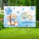 Capoda Baby Shower Yard Sign with Stake Gender Reveal Yard Sign Blue Pink Elephant Lawn Decoration Boy Girl Bear Lawn Decor Welcome Baby Announcement Decor for Outdoor Gender Reveal Party(Blue Bear)