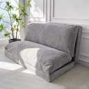 MAXYOYO Folding Sofa Bed, Convertible Chair Couch, Floor Bean Bag Sofa, Grey