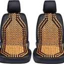 Zento Seat Beads Bead Seat Covers for Cars 2 Pieces of Natural Wooden Beads Back Massage Cushion, Bamboo Seat for Comfort in Your Travel Experience Cover Seats for Cars Beaded Car Seat