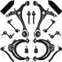 AUQDD 16Pcs Front End Suspension Kit Fit For 2003-2007 Ho-nda Accord w/2.4L, Control Arm, Ball Joint, Sway Bar Link, Outer Inner Tie Rod End (# K640289 K620616 K80228 K90660 K90342 EV80210 ES80287)