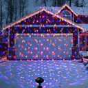 PEIDUO Christmas Projector Lights Outdoor, Multicolor Rotating Snowfall Projector, Moving Points Christmas Projection Lights Outdoor Yard Decorations for House Garden Holiday Decor