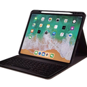 Keyboard Case for iPad Pro 12.9-inch 2017/2015 (Old Model, 2nd & 1st Generation, Ultra-Thin PU Leather Case with Wireless Detachable Keyboard - with Pencil Holder, Black