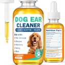 Dog Ear Cleaner and Infection Treatment,Natural Ear Drops for Dogs, Gentle Relief for Itching, Irritation, Wax Build-Up & Infections,Safe Ear Cleaning Solution for All Breeds & Ages (60ML)