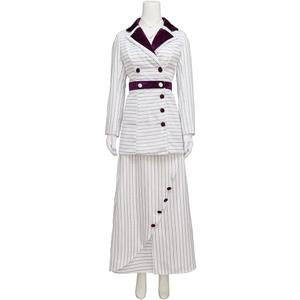 Willyacos Titanic Rose Cosplay Costume Dress Rose Dewitt Bukater Titanic Costume Purple Stripes Dress Outfuit for Women (X-Large)