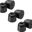 Klowcok Memory Foam Ear Tips Replacement for Shure SE215 PRO SE425 SE535 SE846 Aonic4 Aonic5 Earphones, Noise Isolation(3 Pairs, Black) (Medium)