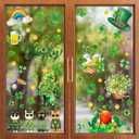 9 x ZAWE 9 Sheets St. Patrick's Day Window Clings Cats Gnomes Shamrocks Clovers Hats Coins Double-Sided Window Decals Stickers for Fall Harvest Party Home Classroom Office Decorations