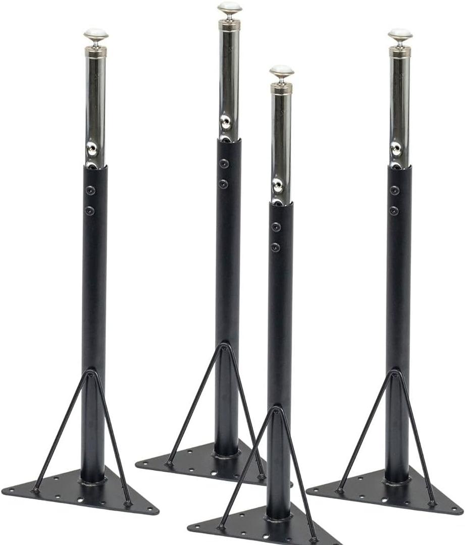 Schooled Classroom Activity Table Leg s- Pack of 4 - Adjustable Height Tubular Legs for Students of All Ages, Standard - 21" - 30", Black