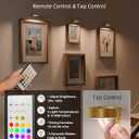 EZVALO Picture Lights for Wall, Rechargeable Battery Magnetic Poster Lights with 3 Color Temps & 12 RGB, Remote Dimmable Timer Light, Wall Decor Light for Art Display (6 Pack with Charging Station)