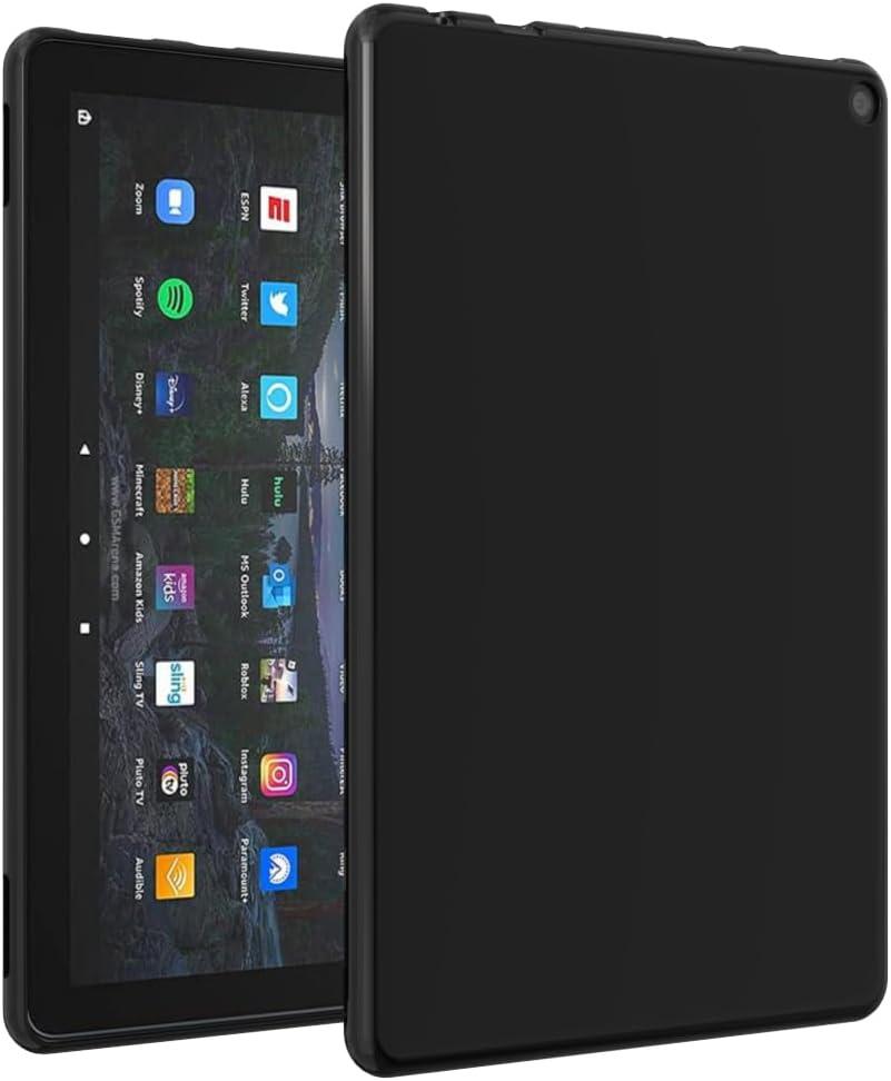 Case for Kindle Fire HD 10 & 10 Plus Tablet 10.1" (13th/11th Generation, 2023/2021 Release), [Lightweight + Protective] Shockproof Soft Ultra Slim Cover, Black