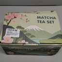 VENSEEN Matcha Whisk Set, 8 Pcs Matcha Kit with Bowl and Whisk Holder, Ceramic Japanese Complete Macha Starter Kit for Beginners, Gift for Macha Lovers (Green)