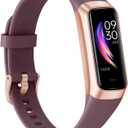 Fitness Tracker with 24/7Heart Rate, Blood Pressure, Sleep Tracking, Calorie, Activity Tracker with 1.1" AMOLED Color Screen, Waterproof Step Tracker for Android iPhones Women Men (Bordeaux)