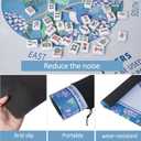 TIASUSAN Blue Mahjong Learning Mat (33 x 33) with Black Carrying Bag, Anti-Slip, Noise-Reducing Mahjong Mat for Table, Board Games, Tile Games and Cards