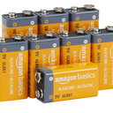 Amazon Basics 8-Pack 9V Alkaline Batteries, 5-Year Shelf Life - for Smoke/CO Detector, Electronics & Audio