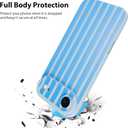KANGHAR Compatible with iPhone Air Case 2025, Silicone Stripes Cute Pattern, Camera Protection Soft Slim Phone Cover for Girls Women -Blue