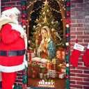 4 x Christmas Door Cover,Christmas Door Decorations Xmas Banner Decorative Front Porch Banners Decoration and Supplies for Home House Party Room Office Decor-71  35 inches (Multicolour-Virgin Mary)