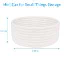 ABenkle 2 Pack Small Baskets, Cotton Rope Woven Basket, Cute Mini Tiny Storage Baskets, Decorative Boho Basket for Nursery Living Room Bedroom Shelf, Empty Gift Baskets - White