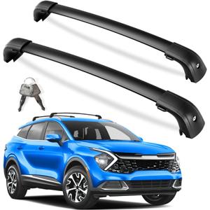 KINGGERI 220LBS Lockable Roof Rack Cross Bars Compatible with KIA Sportage SX & SX Prestige 2016 2017 2018 2019 2020 2021 2022 2023 2024 2025 (with Flush Side Rails),Anti-Theft Aluminum Roof Rails