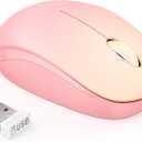 seenda Wireless Mouse, 2.4G Noiseless Mouse with USB Receiver Portable Computer Mice for PC, Tablet, Laptop, Notebook with Windows System - Gradient Pink