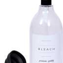 Liquid Bleach Dispenser for Laundry Room - Decorative 64-Oz PET Plastic Container with Waterproof Label - Includes Pump, Screw Cap, and Collapsible Funnel (Bleach Bottle)