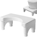 Adjustable Height Potty Step Stool for Adults, NonSlip Bathroom Squat Aid, Removable Toilet Step for Colon Health, Portable Squat Stool, Family Health Accessory (White 1PCS)