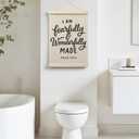 Evcprz Christian Nursery Wall Art Poster Hanger Frame, Church Nursery Decor, Fearfully and Wonderfully Made Bible Verse Hanging Canvas Prints Wall Art Decor, 12x16 Inch