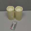 2PACK Outdoor Plastic flameless Candles with Remote Control and Timer, LED Flickering Battery Operated Electric Pillar Candles (D3 xH5.5) for Camping, Weddings, Home Decoration (Plastic- Set of 2 lvory)