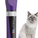 Oneisall Cat Clippers for Matted Hair, 5-Speed Low Noise Cat Grooming Kit with 6-in-1 Adjustable Blade, Waterproof Cat Hair Trimmer for Long Hair, Cat Shaver with Guard Combs for Dogs Cats Animals (Purple)