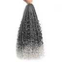 Ombre Gery Boho Box Braids With Curly Ends 18 Inch Goddess Crochet Braids Pre looped Boho Braids Crochet Hair Crochet Braids Extension for Girls