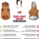 Tuff Pupper Fleece Dog Hoodie Sweater | Teddy Sherpa Outer & Soft Polar Fleece Lining | Adjustable Fit Winter Coat with Hood, Leash Hole, Ribbed Cuffs (Brown, XL)