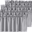 H.VERSAILTEX Blackout Valances for Windows,Kitchen Valance Curtains for Living Room/Bedroom/Bathroom/Basement Privacy Rod Pocket Short Window Valance Curtains, 4 Panels 52" W x 18,Dove Gray